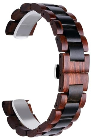 Quick Release Träarmband 20mm 22mm Unisex Armband Ersättningsrem(Red and black,20mm)