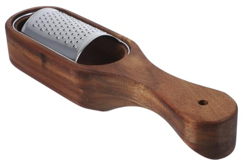 Rallador de Queso Manual 1 Pieza de Acero Inoxidable y Madera