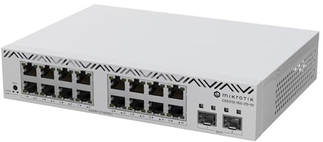 Mikrotik Css318-16G-2s+in Switch Di Rete Gestito Gigabit Ethernet [10/100/1000] Bianco (mikrotik Css318 Cloud Smart Switch - Css318-16G-2s+in)