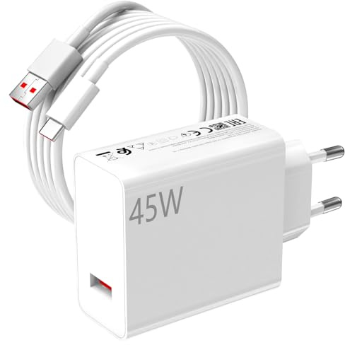 45W Caricatore e 2 Metri Cavo USB C per Redmi Note 14 Pro 15 Pro 5G | 6A Ricarica Spina Rapida Ricarica Adattatore di Caricabatterie e Cavo Tipo C per mi Poco X7 M7Pro M6 Pad 7 6 5 Redmi K80