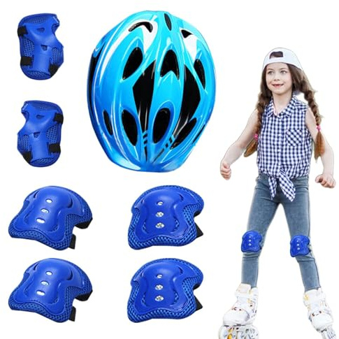 Casco per bambini e ginocchiere – Casco, gomitiere, ginocchiere, ginocchiere, protezione per bambini – dispositivi di protezione per sport e ragazze