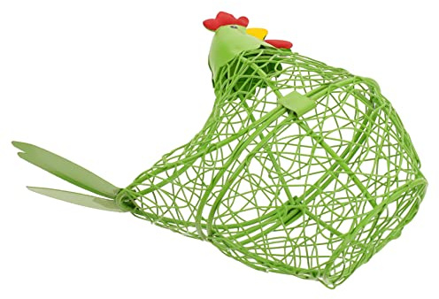 CONGARTENO Hen Shape Egg Basket Iron Wire Storage Basket for Fresh Eggs Decorative Kitchen Countertop Ornament Capacity Ginger Garlic Stable Base for Home Kitchen Use