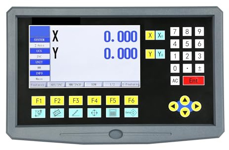 OLSKFUH Rejilla Lineal, Fresadora De Torno, 9 Idiomas, 2 Ejes, Pantalla LCD DRO, Lectura Digital Y 2 Codificadores De Escala Lineal De 50-1000 Mm.,HS800-2 with Scales-1
