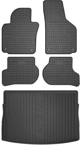 MOTOS Gummimatten Auto Fussmatte passend für Volkswagen Golf VI 2008-2016 Hatchback, 5-türig, mit Reserverad (volle Größe), ohne höhenverstellbaren Kofferraumboden Verbessern Sie Ihren Reisekomfort mi