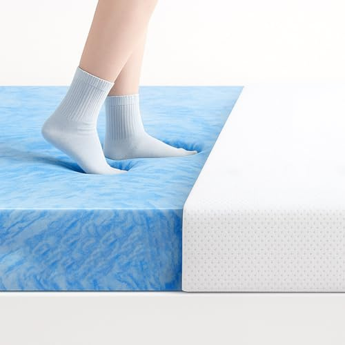 MKS Dream Komfort minnesskum, bäddmadrass 160 x 200, 5 cm gelskum, bäddmadrass för madrasser, ergonomisk madrassstoppare H3/H4 med kylande geleffekt, ventilerande överdrag och hög tryckavlastning