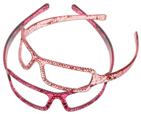 Zerodeko Lot de 2 Bandeaux pour Cheveux Femmes en PC Design Lunettes Artistiques, Polyvalents et Mignons, Sport Lavage du Visage