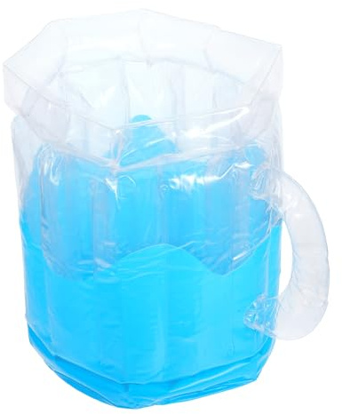 PHENOFICE Inflatable Ice Bucket Cooler Portable Beer Mug for Outdoor Camping Water Play Pool Parties and Picnics Lightweight Fast Inflation Drink Bucket for Chilling Beverages