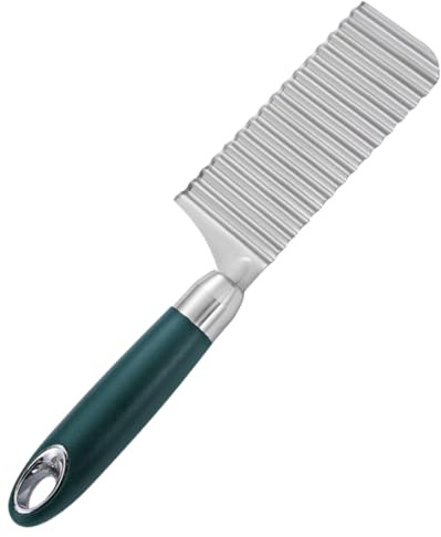 ANDRESLAD Cortador Ondulado para Patatas de Acero Inoxidable Herramienta para Cortar Verduras y Zanahorias Cuchillo Hoja Gruesa y Textura Profunda Adecuado para Ensaladas y Guarniciones