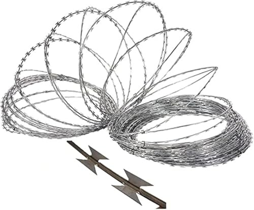 Rollos de valla de alambre de púas galvanizado, alambre de acero para protección del jardín, valla de seguridad resistente, ideal para uso agrícola y exterior