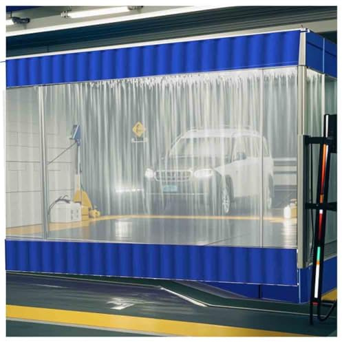 Rideau de Porte Industriel Transparent en PVC pour la Protection des Lave-Autos, garages, patios et porches