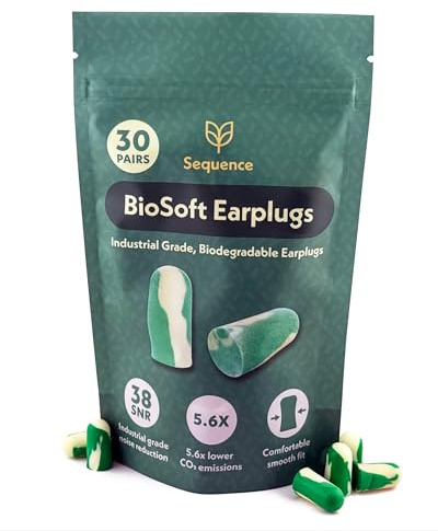 BioSoft Ear Plugs for Sleeping | 38db Noise Cancelling | Soft Foam Earplugs for Sleep, Snoring, Travel, Side Sleepers | Reusable and Disposable Ear Plugs for Adults and Kids (30 Pairs)