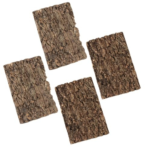 HEMOTON 4pcs Reptile Terrarium Bark Terrarium Bark Decor Reusable Fine Workmanship Tree 11.79x7.86x0.79in Background for Aquarium