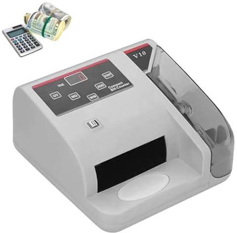 Contador de billetes de alta velocidad con detector falso, máquina portátil de conteo de dinero para oficina en casa y conteo de IVA, procesa hasta 600 facturas por minuto