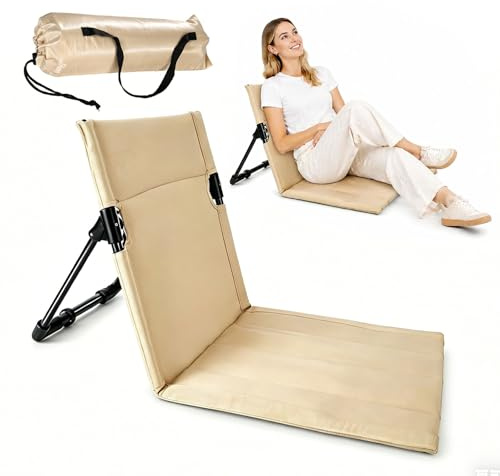 bssmmai Beach mat with backrest，Super Lightweight Folding Camping Chair - Portable Beach Chair with Carry Bag for Beach, Picnics, Camping, Hiking and Outdoors
