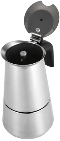 Annadue Moka-Kanne aus Edelstahl, Herd-Kaffeemaschine mit 100 Ml Fassungsvermögen, Perkolator für den Heimgebrauch (100 ml)