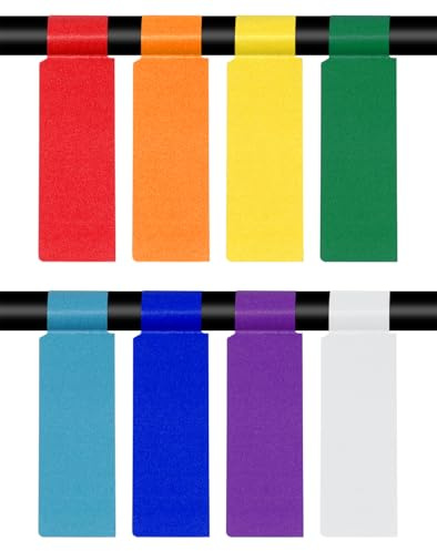 Mini Skater 240 Labels 8 Sheet Colorful Waterproof Cord Labels Tags Write on Stickers Tear Resistant Flexible Works Cord Identification Labels for Laser Printer (8 Sheet (240 Labels))