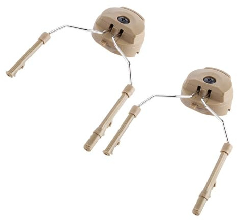 VOBOR Headset hjälmadapter, headset och hjälmskenadapter, hjälm ARC skena upphängning headset stöd för Comtac (2 stycken) (färg: Tan)