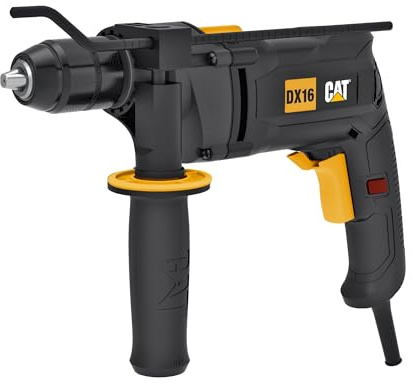 CAT DX16 Impact Drill 850W 13mm | 3000 RPM | 48000 BPM | Keyless Chuck | Aluminium Gear Housing | 35mm Wood 20mm Masonry 13mm Steel | Variable Speed | Depth Gauge Included