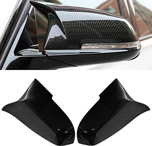1 Paar Rückspiegelabdeckkappe Spiegelabdeckung, Auto Spiegelkappen Rückspiegelabdeckung für F30 F31 F32 F33 F36 320i 328i 330i 335i X1 E84 (Kohlefaser Schwarz)