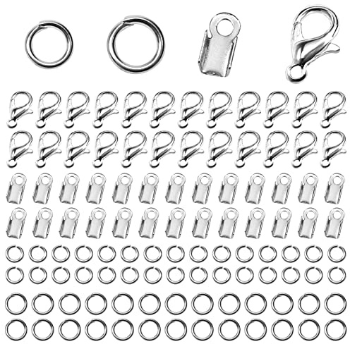 TOAOB 550 Pezzi Braccialetti Aragosta con Anelli di Salto Aperti d'Argento e Fermagli di Chiusura per Gioielli Fai da Te collane Accessori Produzione
