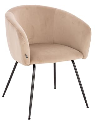 Home Deluxe - Polsterstuhl ARIA - 6 Stück, Farbe: Samt Beige - weiche Polsterung, bis 120 kg belastbar I Küchenstuhl Speisestühle Esszimmerstühle