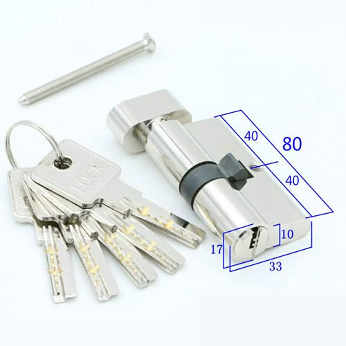 Cilindro Cerradura Seguridad Cerradura de puerta interior europea, cilindro universal, 55/50/6570/75/80/90mm, puerta del dormitorio, manija de puerta de madera, núcleo de cerradura con 4 llaves Cerrad