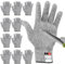 LYCN 10 Pair Cut Resistant Gloves Level 5 Protection, Large Safety Work Gloves for Kitchen, Wood Whittling, Meat Cutting, Carving, Fish Shucking - Food Grade (Gray, L)