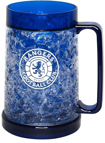 Generic Rangers Freezer Mug Tankard Plastic Pint Glass - 14.13 oz, Blue, Insulated, Modern Style, Reusable, Official Licensed Product