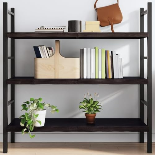 LLEZKBR Furniture Select-Wandregal dunkelbraun 120x60x(2-4) cm behandeltes Massivholz Eiche