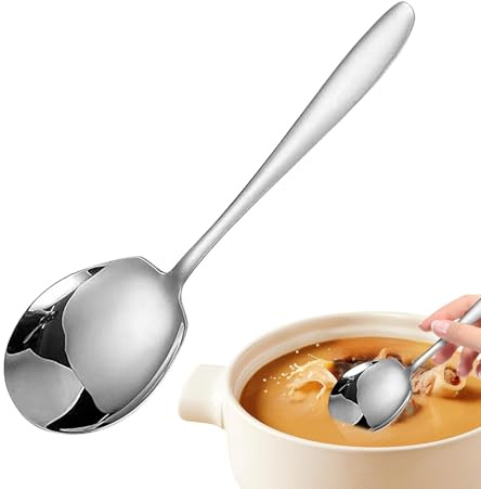 Grande cuillère de cuisine - Cuillère de service en nylon résistante à la | chaleur - Ustensile de cuisine antiadhésif - Louche robuste pour cuisiner et servir - Poignée ergonomique - Passe au