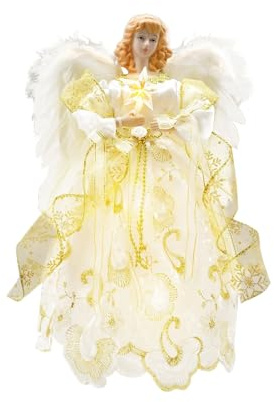 Engels-Weihnachtsbaumspitze, leuchtende Weihnachtsbaum-Engelspitze, Exquisite Weihnachtsengel-Puppenbäume-Top-Dekoration, Osters-Deko-Ornament für Bäume Oben auf dem Schreibtisch, Wohnzimmer