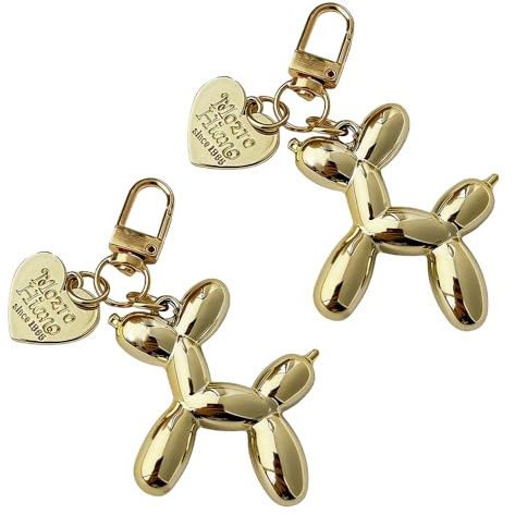 2 stycken damnycklar väskhänge med söt ballong hunddesign, nyckelring för flickor, husdjursnyckelring, ballong hund nyckelring, för ryggsäck, aesthetic charm tillbehör
