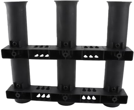 Jelquix Spöhållare med 3 Rör, Fria Händer i Plast, Fiskespöhållare, Båtfisketillbehör med 6 Muttrar 12 Skruvar, Idealisk för Båt, Yacht, Däck, Sötvattensfiske