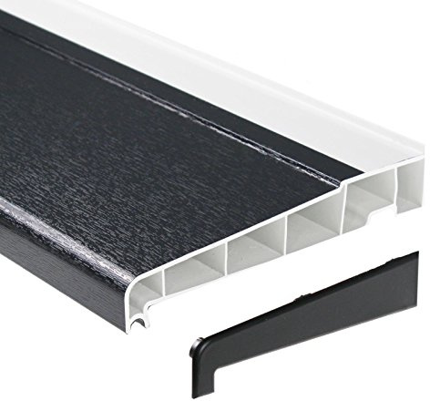 180mm Window Sill uPVC Plastic External Door Cill (with End Caps) - Grey, 2m