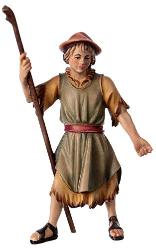 Hirte für Esel Krippe Mod. Original Grödnertal Holz 12cm
