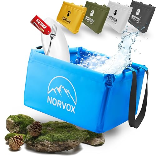 NORVOX Outdoor Faltschüssel - 15L oder 20L – faltbare Schüssel - Universell als Camping Spülschüssel, Waschschüssel, Spülwanne zum Abwaschen oder als faltbarer Eimer