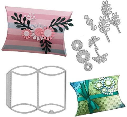 Bymivofun Troquel de Corte de Caja de Regalo, Troquel de Corte de Sobre de Hoja de Flor, para Niños Diy Craft Gift, Día de San Valentín, Baby Shower de Revelación de Género, Cumpleaños, Aniversarios