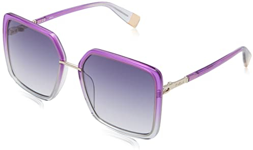 Furla Unisex SFU622 Sunglasses, Shiny Light Gold, 57