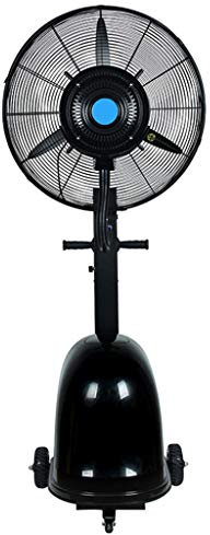 Ventilador de nebulización,Ventilador de suelo para la industria Ventilador de nebulización oscilante Añadir agua fría Ventilador comercial de alta potencia con cabezal ajustable 350 vatios Negro/Azul