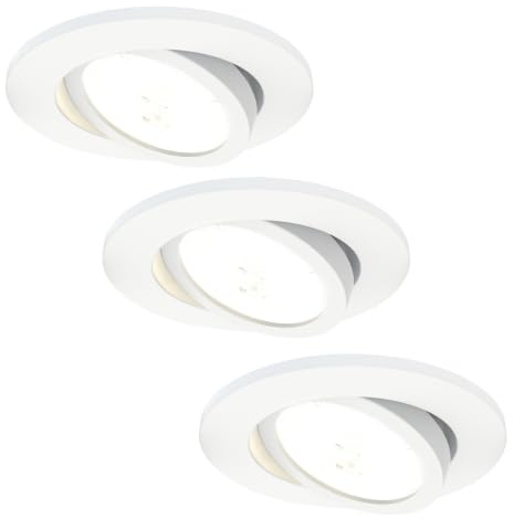 Ledvion 3er Set LED Einbaustrahler Weiss 7W CCT wasserdicht IP65 | Einbaumass Ø90mm; Wasserfest fuer Bad Dusche und feuchte Innenbereiche