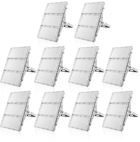 Focos LED Exterior 300W - Super Luminoso 30000LM Foco Exterior 6500K Blanco Frío Focos LED, IP66 Impermeable Proyector LED Exterior para Jardín, Taller, Garaje, Parking, 10 Piezas