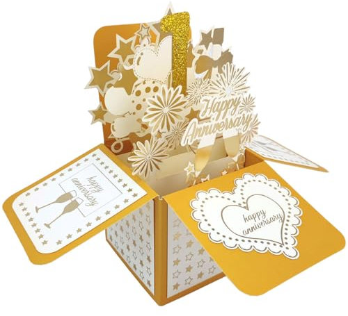scicent Jahrestag Pop-Up Karte 1. Süße 3D Liebeskarte für Frau Mann oder Paare Ich Liebe Dich Karte zum Geburtstag Jahrestag oder Hochzeitstag Liebeserklärung für Frauen Männer - 20124