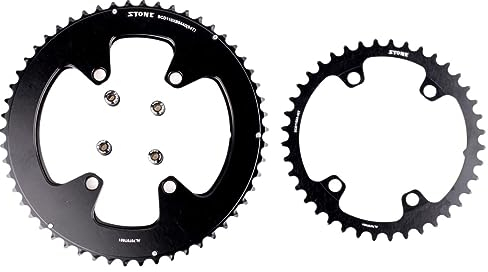WANGBINGXING Kettenblatt 110bcd Doppelkettenblatt for Rotor 4 Bolzen Rennrad 52 36T 53 39T 54 40T 50 34T 46 32T 2X Kettenblatt 38 ZäHne(Color:Round 54-40T)