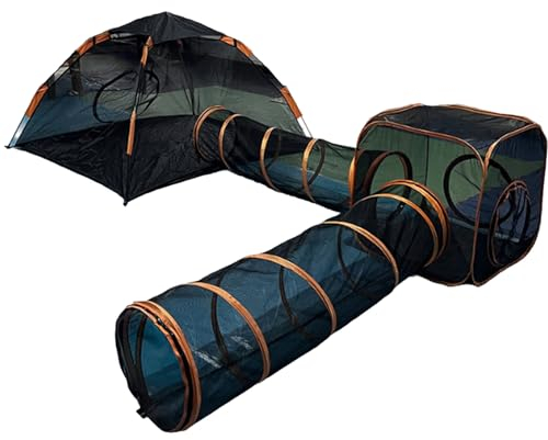 Spdazzleburst Katzengehege für draußen mit Katzentunnel, tragbarer Pop-Up-Laufstall für Katzen, faltbares Katzenhaus für drinnen und draußen – Haustierzelt für Kaninchen, Frettchen und Kleintiere