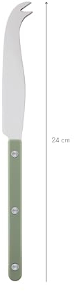 Sabre Paris | Couteau à fromage 24 cm Bistrot couleur Asperge. Couvert en Acier Inoxydable. Efficace et élégant pour découper une large variété de fromages.