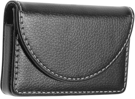 TOGEVAL Visitenkartenetui Leder Schwarz Kompakt Kartenhalter Mit Textur Reise Organizer Für Herren