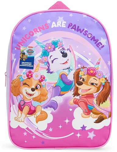 Get Trend Barnryggsäck dagis 3+ år skolväska, flicka, pojke, barnväska, lunchväskor, resor, sport, Lila Paw Patrol, 30x23x9.5cm