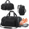 RAINSMORE Borsone Palestra Uomo Donna Borsa Palestra 40L con Scomparto Scarpe e Tasca Umida Borsa da Viaggio Piscina Sportiva Nero