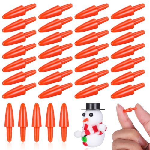 DIYEAH 300 StüCk Kunststoff Schneemann Nase ZubehöR FüR Weihnachten Winter Schneemann Nasen Bastelset FamilienaktivitäT Spielzeug