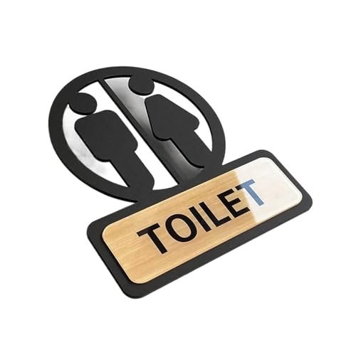 L6NqIAG Panneau de Toilette Auto-adhésif, signalisation de Salle de Bains, Panneau de Rappel de Toilettes, Plaque Suspendue for Entreprise Commerciale, Bureau, Mur de Porte publique Signe Toilette(1)